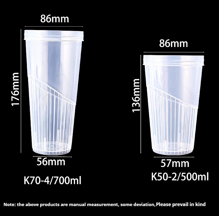 New Anti-scald Design Clear PP Plastic Cups with Lids Disposable Drinking Cups for Hot Drinks Hot Coffee Milk Jujube Tea