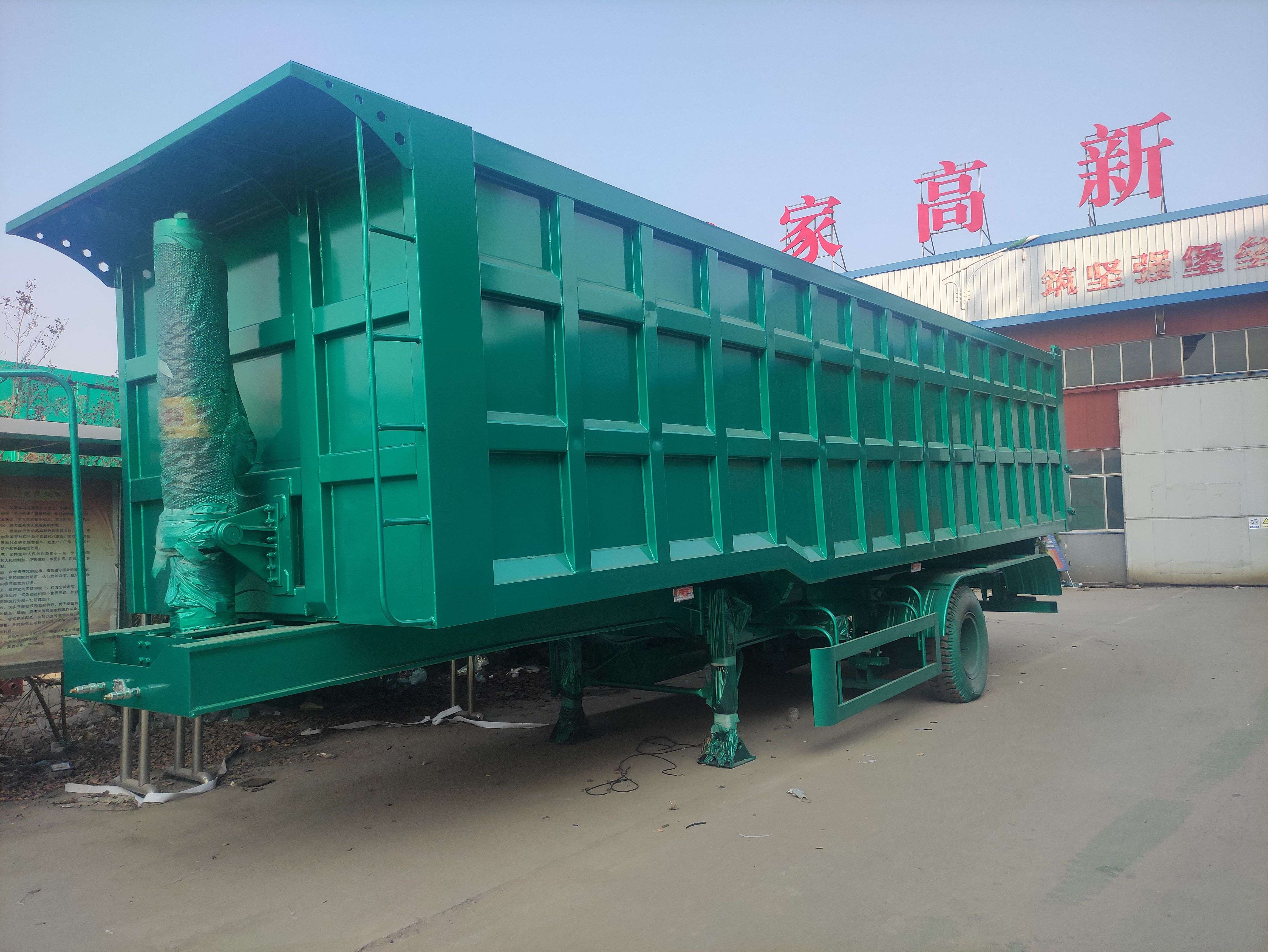 60T Rear Dump Trailer 3 Axle Hydraulic Cylinder Ending Tipper Semi-Trailer with Materials