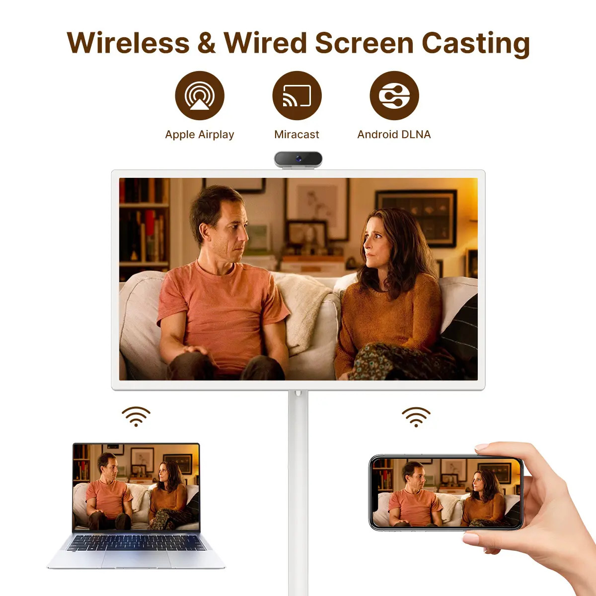 Movable Smart TV Rotate Screen 24 Inch 32 Inch IPS Android 12 Incell Lcd Display