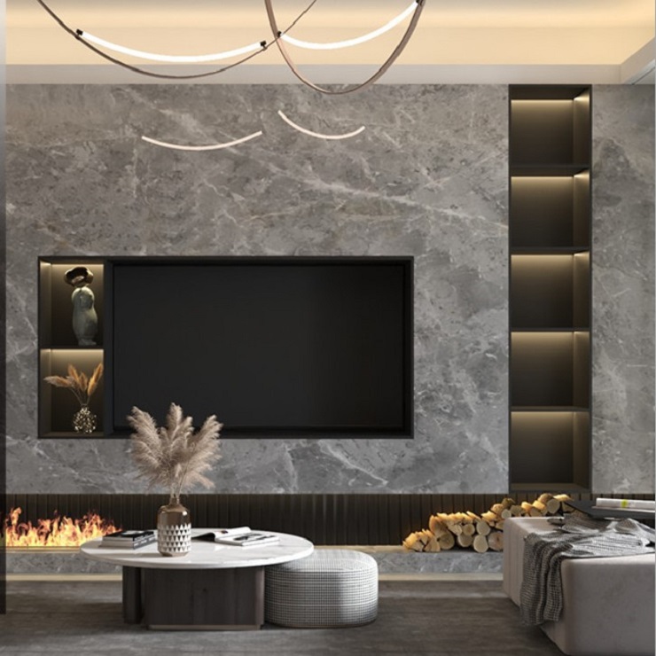 Metal decorative room divider tv cabinet stainless steel shelf