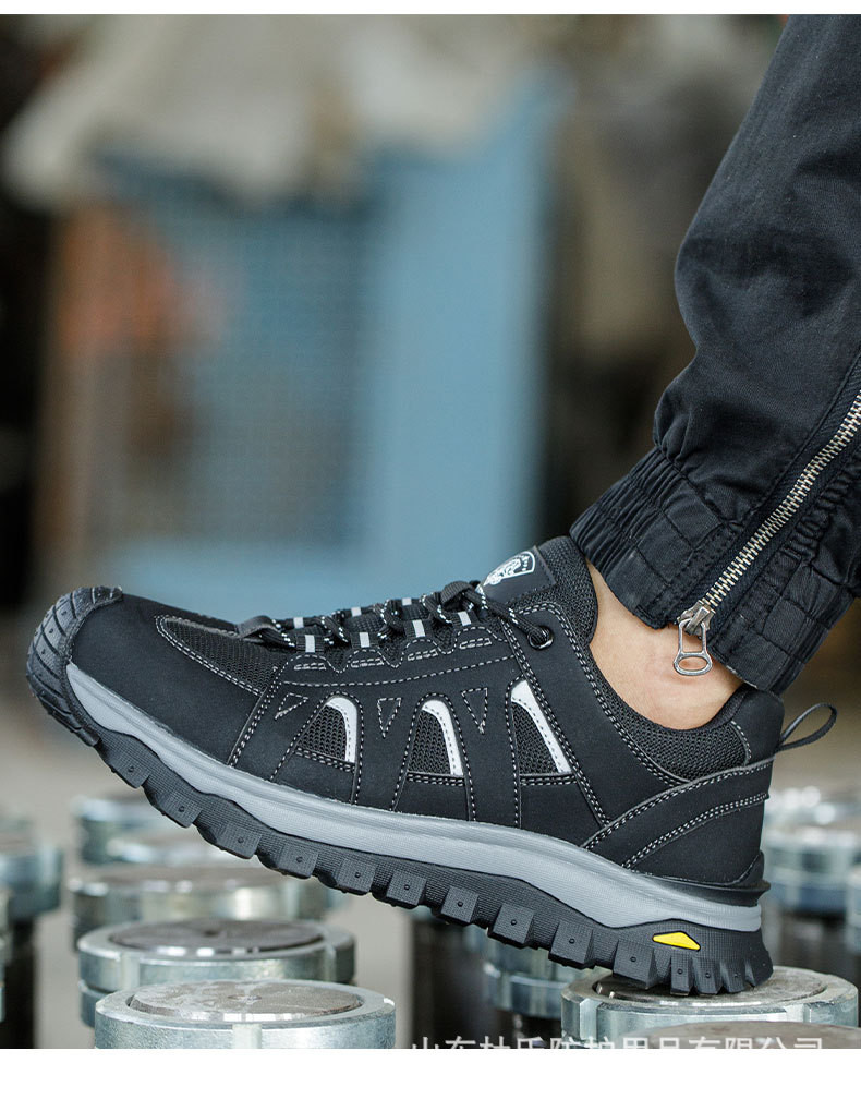 Unisex Flying Knit Microfiber Leather Industrial Shoe Works