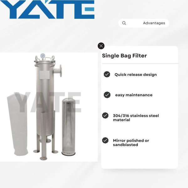 Water Sanitary Single Bag Filter Housing Machine High Pressure Housing Filter