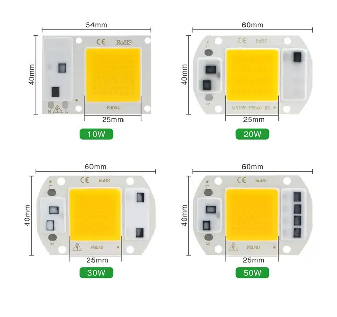 Practical Full Spectrum COB LED Chip 50W 100W For Indoor Plant Grow Lamp