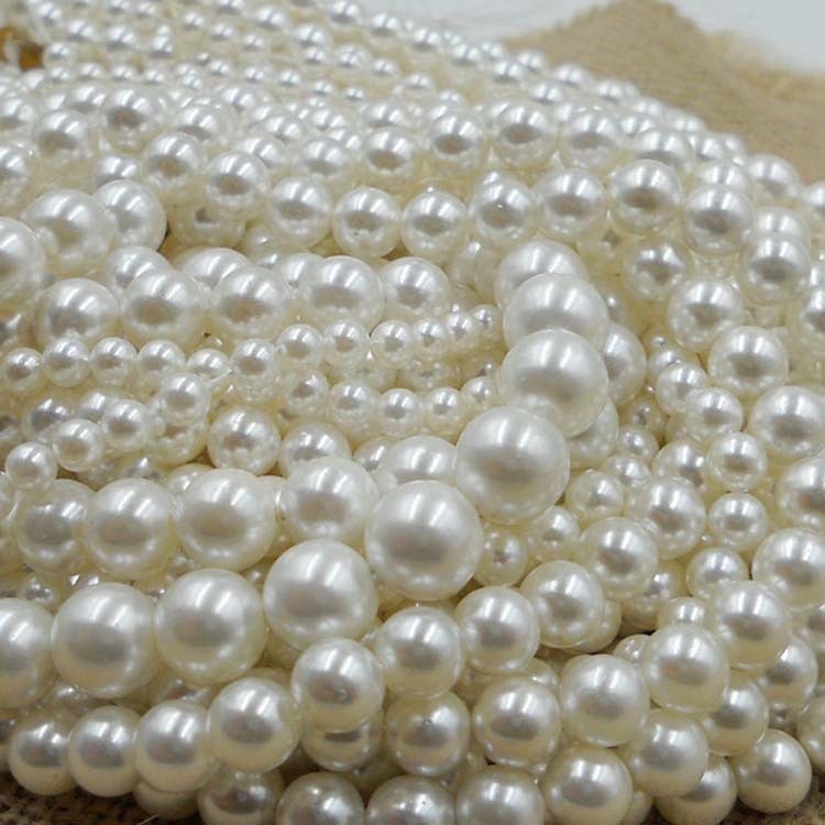 DIY Handmade Whtie Color 3mm -30mm Round ABS Plastic Imitation Pearls Loose Beads