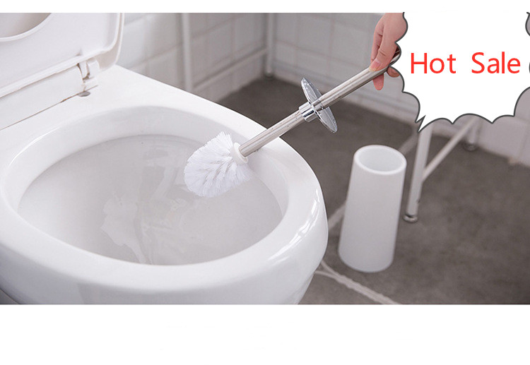 Bathroom Toilet 304 Stainless Steel small toilet brush rubber head holder cleaning brush