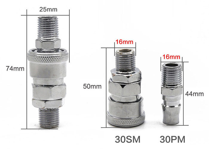 Type C Self Locking Air Pipe Connector / Pneumatic Pipe Connector Pp-30 Sm Sf Pm