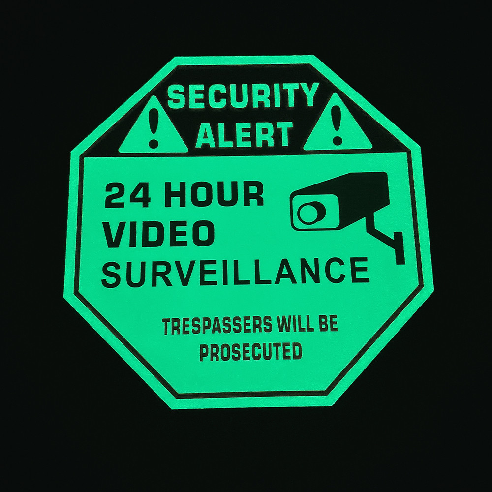 Aluminum Photoluminescent Security Alert Signage 300 X 300mm For School