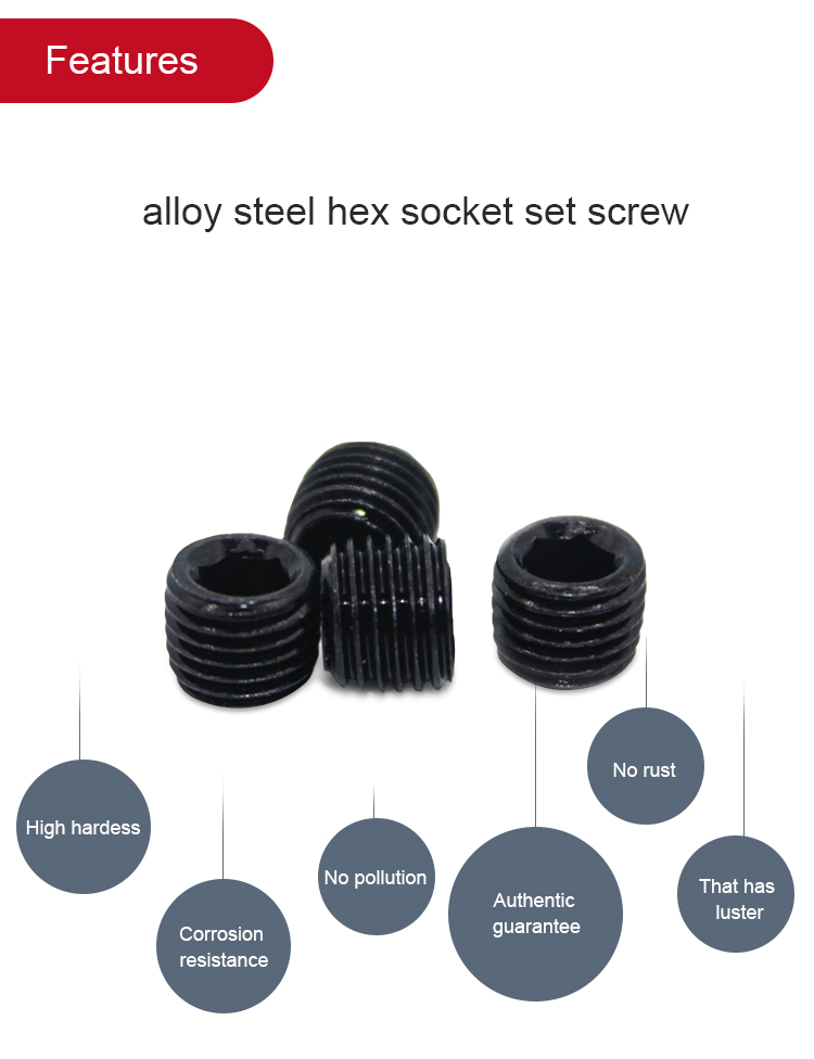 Black Finish Socket Head Set Screw for Door Handle DIN913 Fast EMS Shipping