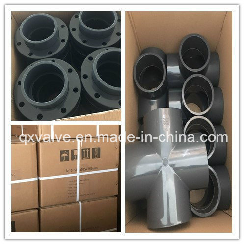 DIN Grey Water Supply Fitting PVC Equal Tee with ISO Certificate