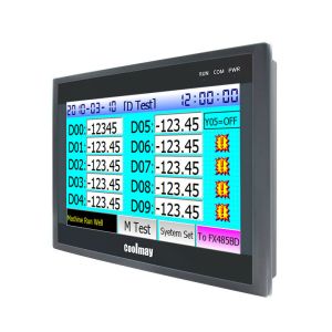 RS232 Touch Screen PLC HMI Combo 60K Color Resistive Panel Analog I/O 32bit CPU
