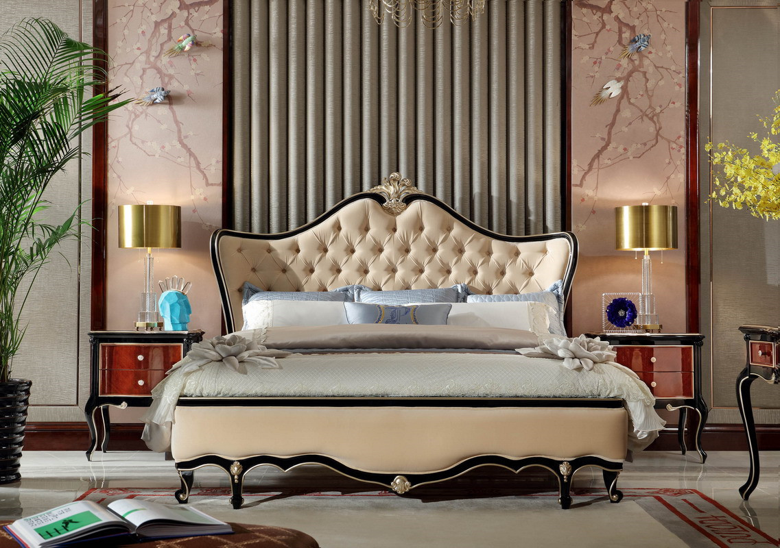 Luxury house of Villa Bedroom furniture Dresser with Mirror stand in Beech wood carving