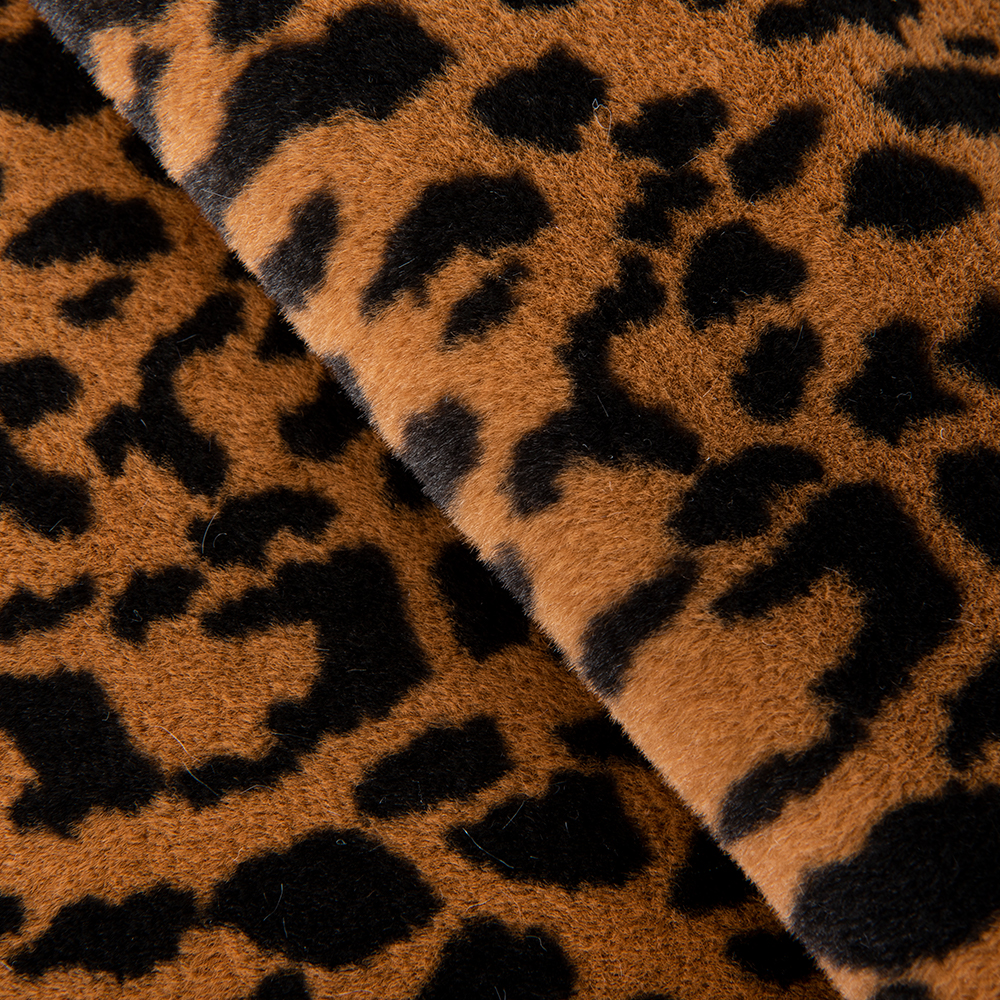 Customized Printed Faux Rabbit Fur Fabric for Garment 100% Polyester Plush Wind Proof