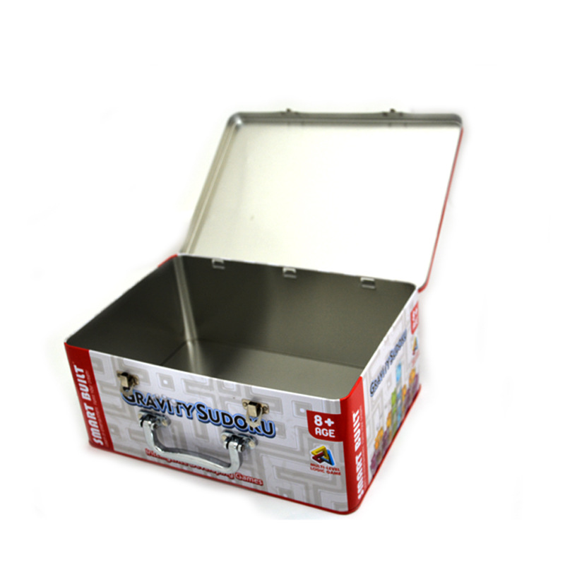 Antirust Decorative Tin Boxes With Lids , Lockable rectangular hinged tin containers
