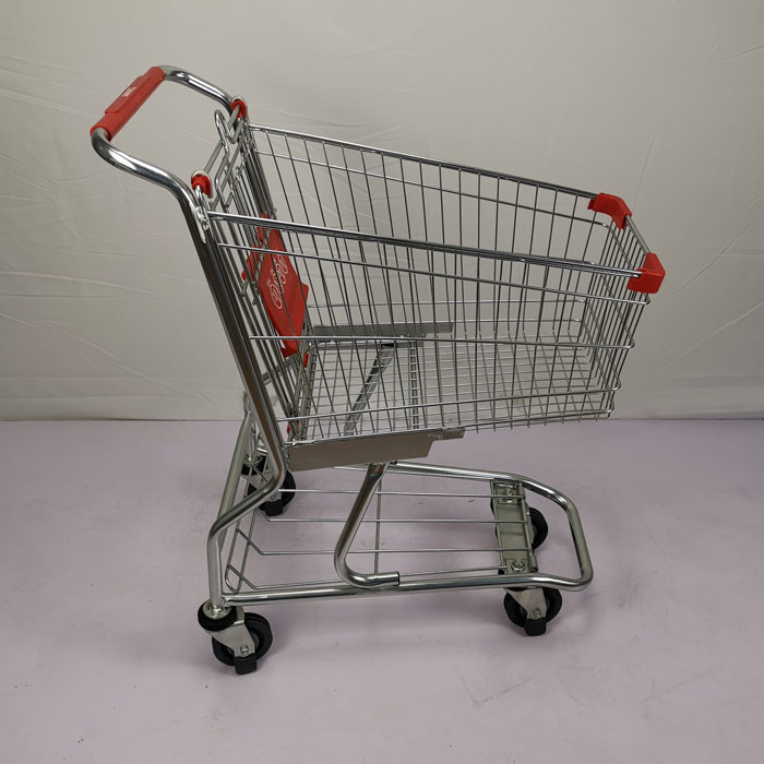 Metal Galvanized Supermarket Steel Shopping Cart Americana Shopping Carts 60L