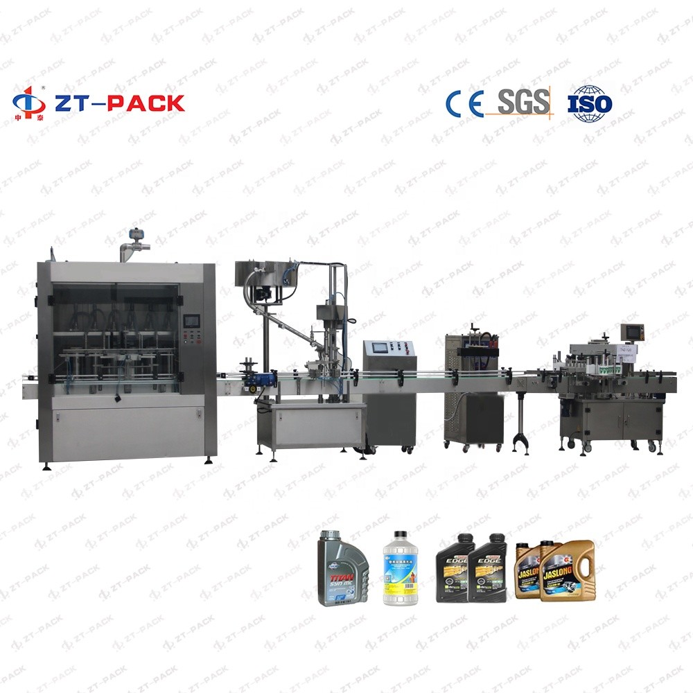 SS316 Piston Servo Motor Lube Oil Filling Capping Machines 6 8 10 12 16 Nozzles