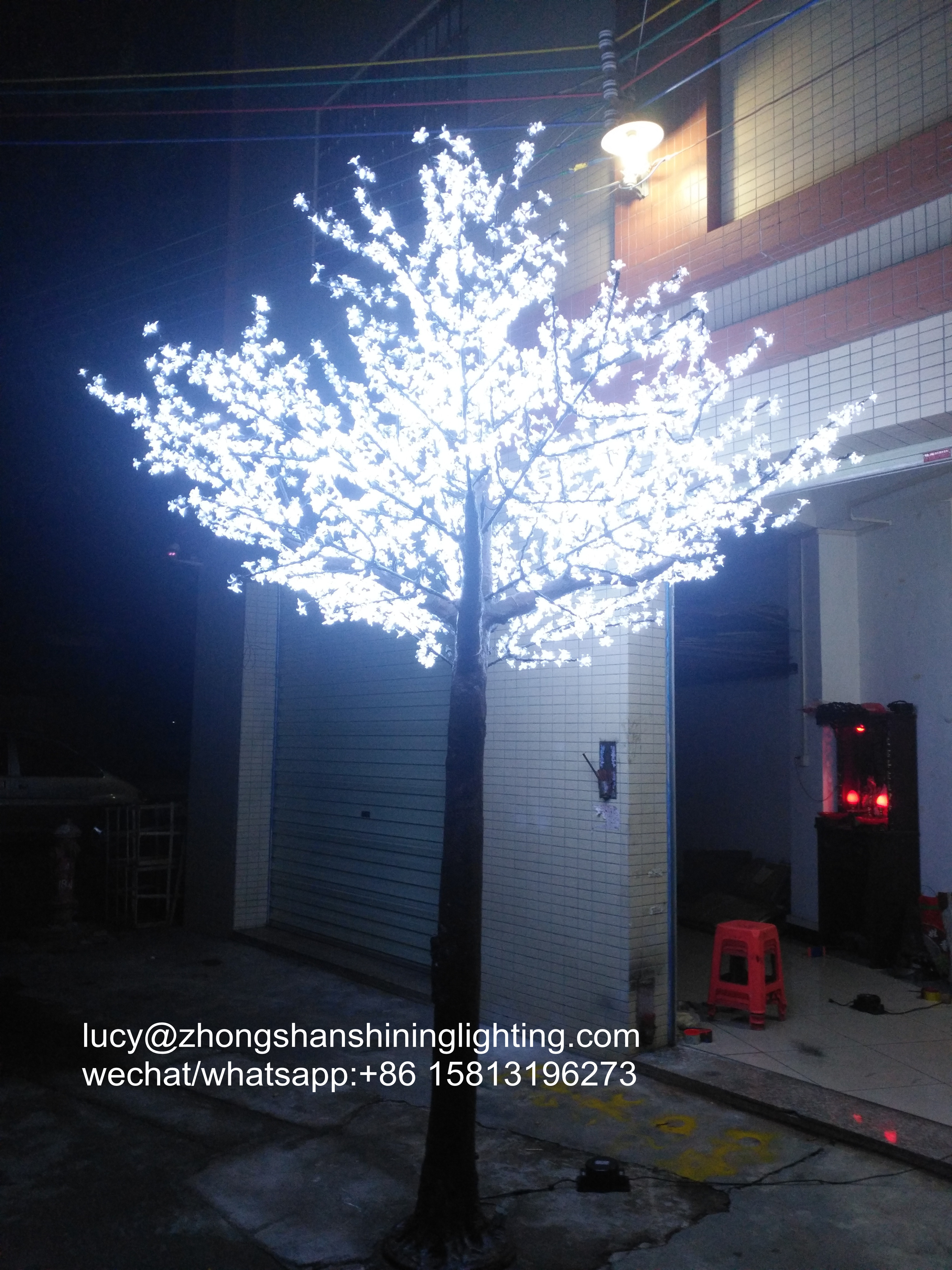 outdoor artificial trees with lights