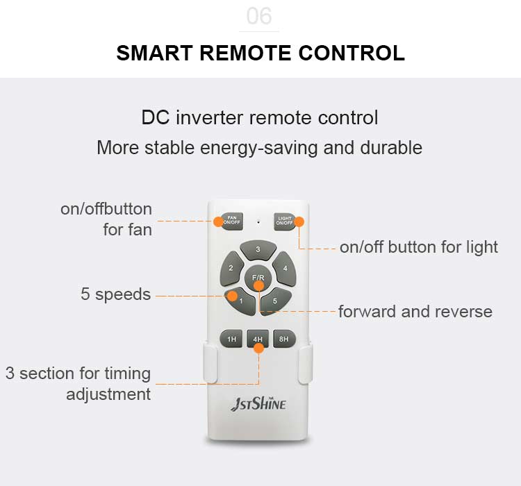 3 Color Changes LED Light Ceiling Fan for Modern Design 110-20V/50/60Hz Input Voltage
