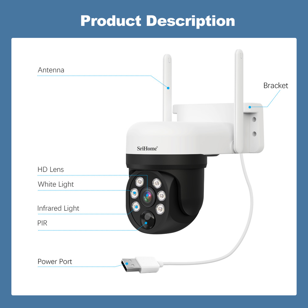 Wireless Solar Battery Camera Outdoor Home WIFI Security Surveillance Waterproof IP66 Solar Battery PTZ Solar Camera