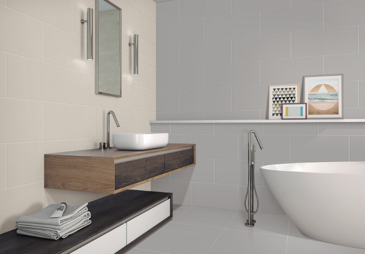 White Glazed Double Charge Vitrified Ceramic Floor Tiles for Kitchen and Bathroom