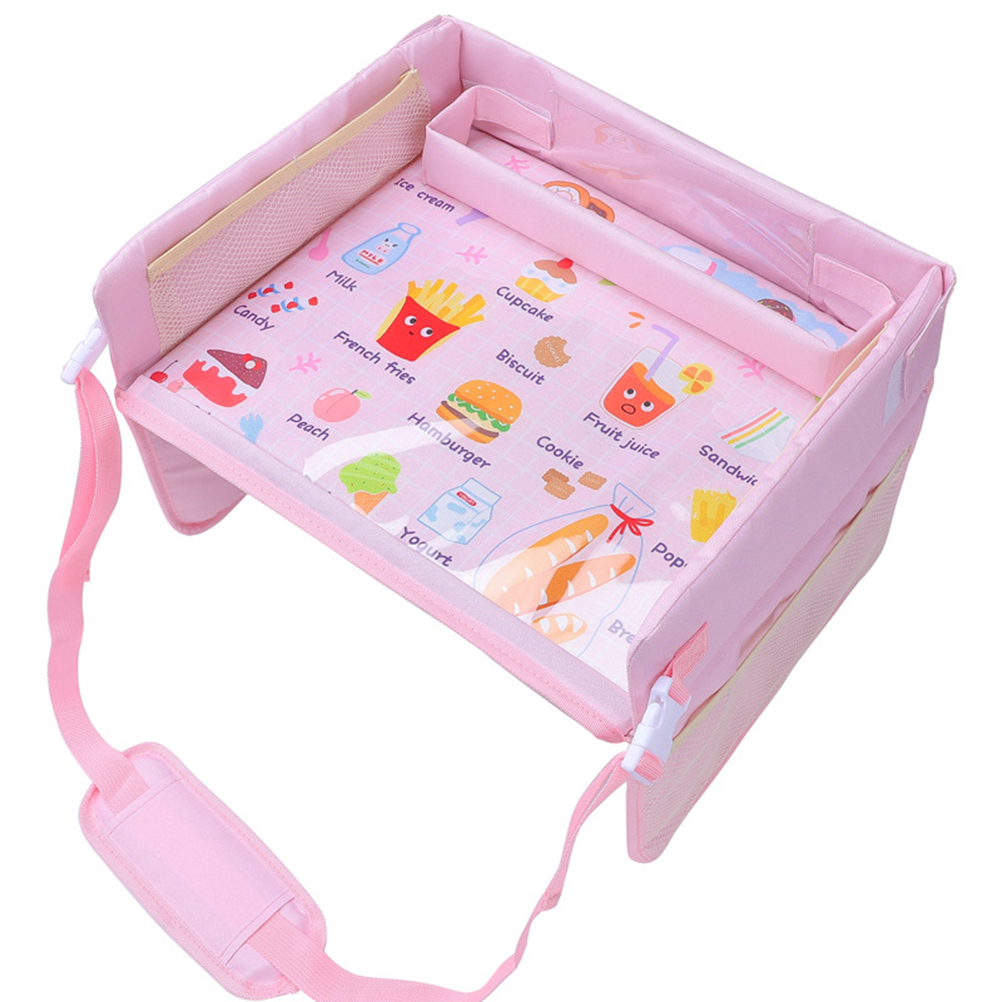 Polyester Baby Car Tray Plates Kids Drink Table Car Seat Child Cartoon Toy Holder