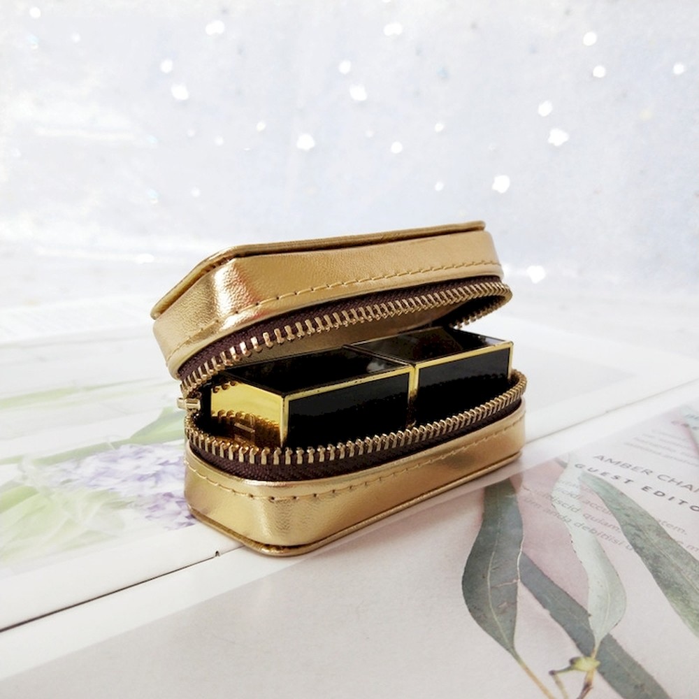 10*4*3.5cm Zippered Lipstick Organizer Box Mini Size For Makeup