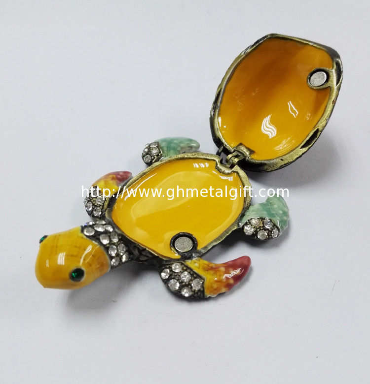 Mum & Baby Turtle metal trinket box turtle enamel metal jewelry box