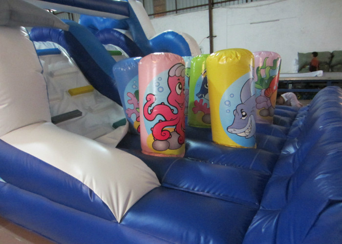 Lovely Dolphin Long Blow Up Slippery Slide , Children Little Tikes Inflatable Water Slide