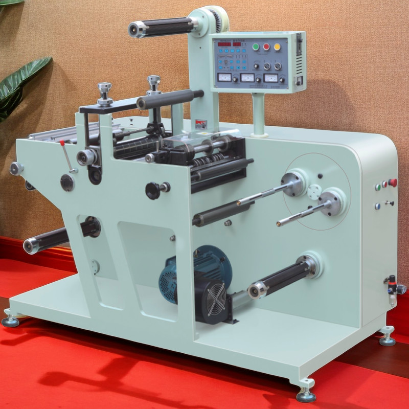 Economical Un-Printed Blank Labels Fully Rotary Die Cutting Machinery With Slitting Turret Rewinding air shaft 3 size