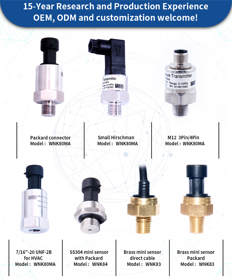 IP65 IP67 Industrial Pressure Sensor For Gas Supply Pipeline