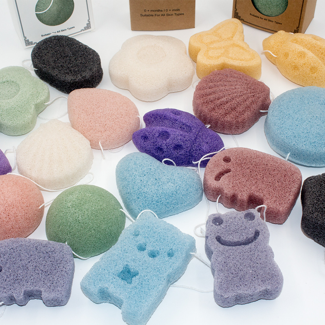 MSDS Baby Green Tea Konjac Sponge Exfoliating Sponge For Sensitive Skin