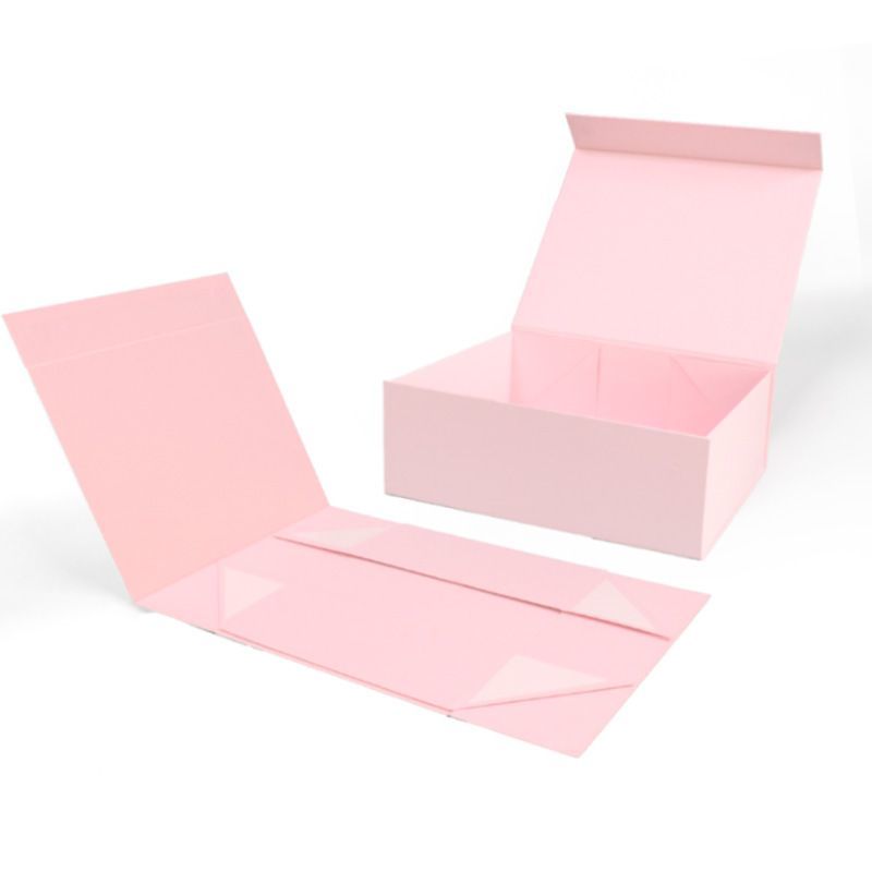 Foldable Rigid Cardboard Cosmetics Makeup Jewelry Clothes Magnetic Folding Closure Shopping Black Paper Gift Packaging Packing Box for Watch Wedding Party