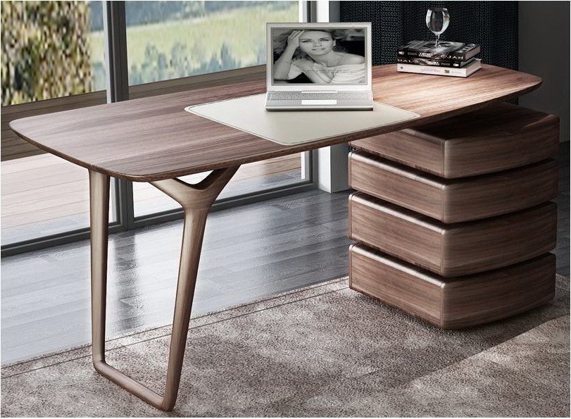 Home Study room Office Furniture American Walnut Wood Combined Bookcase with Shelves by Classic Nordic design