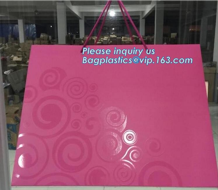 Flower carrier bag with different color customized pot plants kraft paper bag with handle,stamping logo fancy paper flow