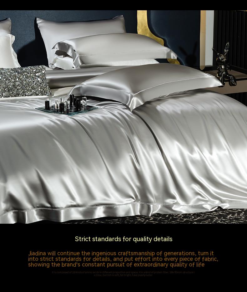 Silk Bedding Set Queen Size Satin Sheets 4 Sheets Set Bed Cover for Home Hotel Luxury