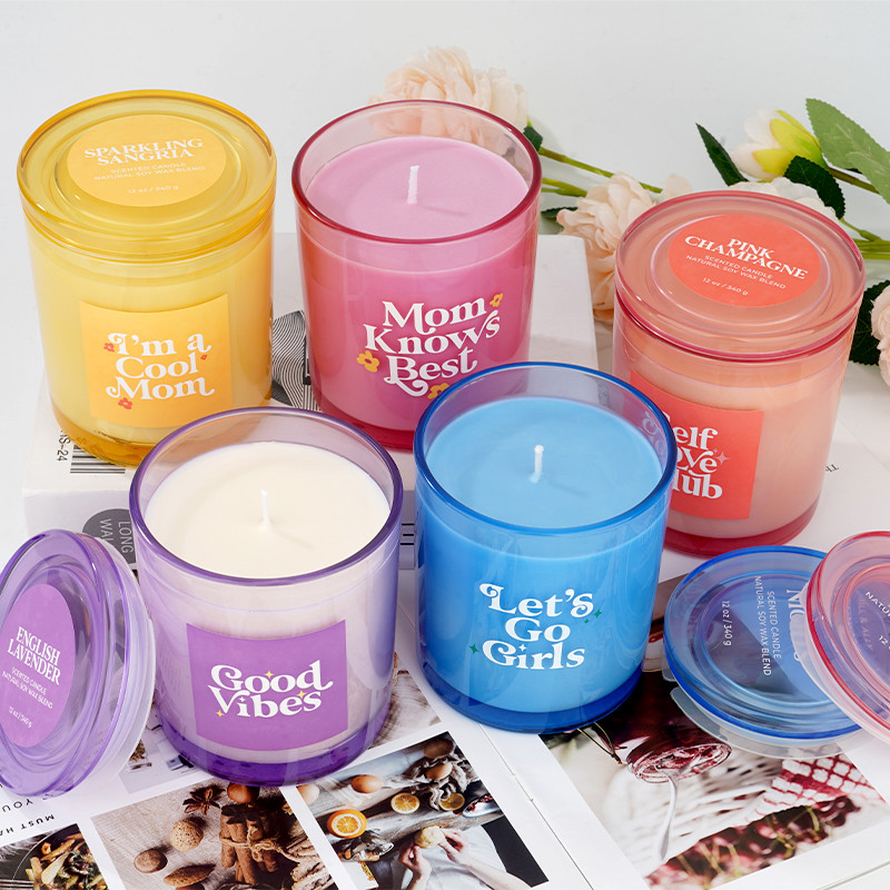PILLAR Bars Glass Jar Scented Candle Extra Large Highly Scented Luxury Private Label Customizable