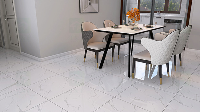 White Marble Glazed Tiles Ceramic Flooring Porcelain Tiles 600X600 For Floor And Wall