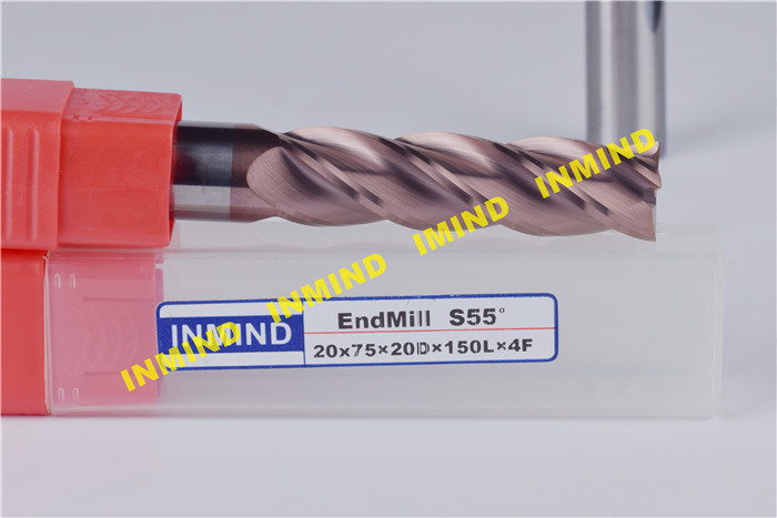 20 mm / 18 mm AlTiN Coating Long Square End Mill With 4 Flute 150 mm Length