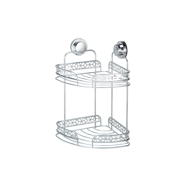Organize Your Bathroom with Dual Tier Iron Wire Corner Shower Shelf EUROPEAN Design