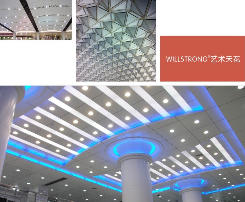 Fire - Proof Rectangular Tube Plain Aluminum Ceiling Panels For Commecial Building