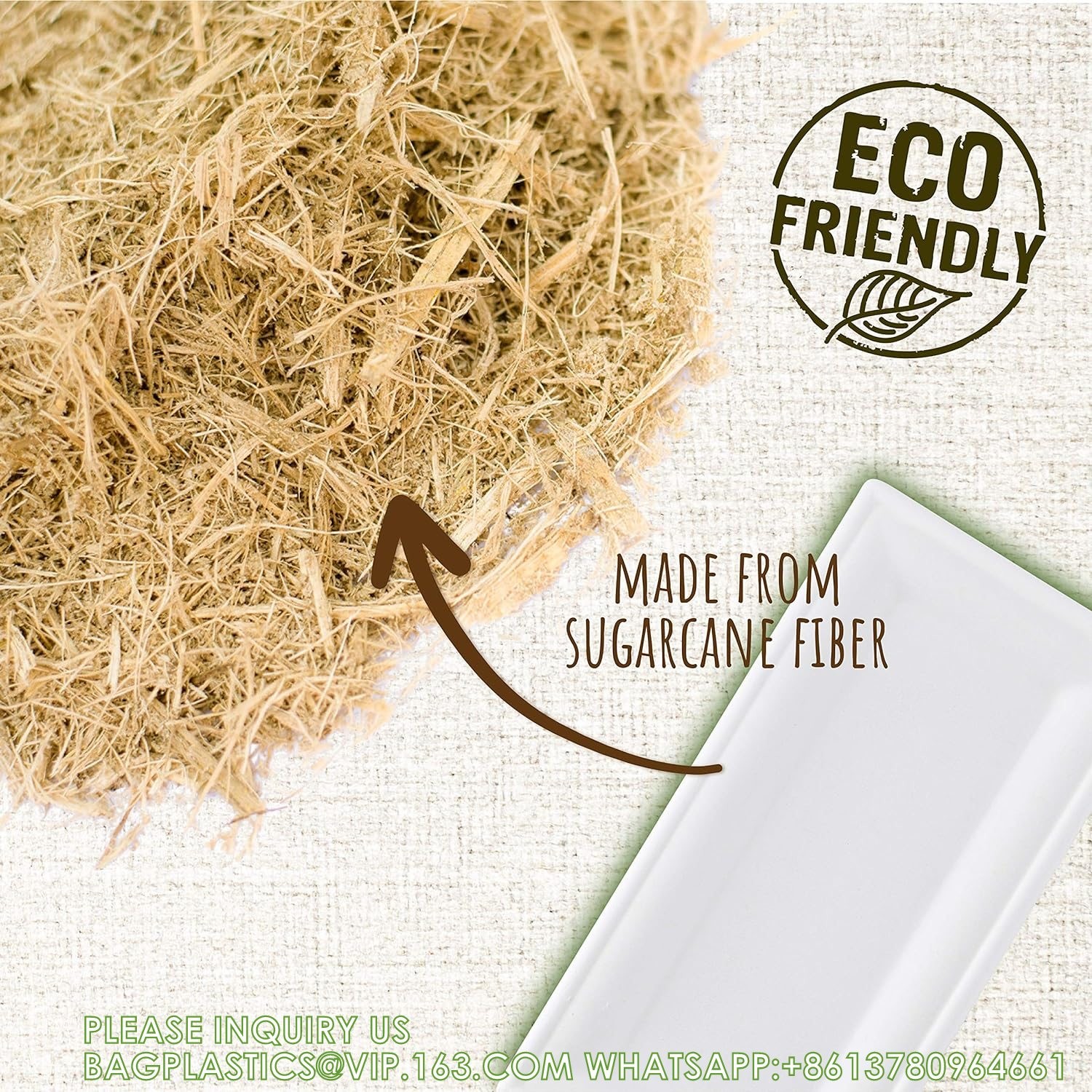 Rectangular Disposable Serving Plates 100% Natural Sugarcane Bagasse Fiber Platter Biodegradable & Compostable Party