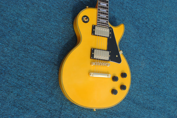 Dark yellow LP Custom Electric Guitar, lp guitar direct from factory All color are Available, Some countries Free Shippi