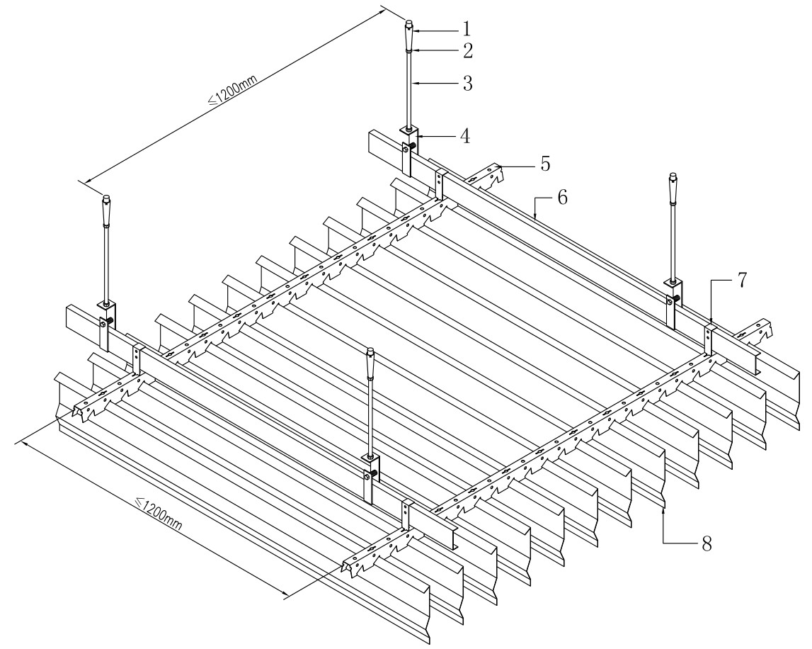 Moisture Proof Aluminum Metal Ceiling A Type Screen 3000mm Length