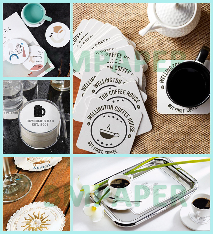 0.7mm 1mm Uncoated Coaster Paper For Drinks 455mm x 570mm Ivory White