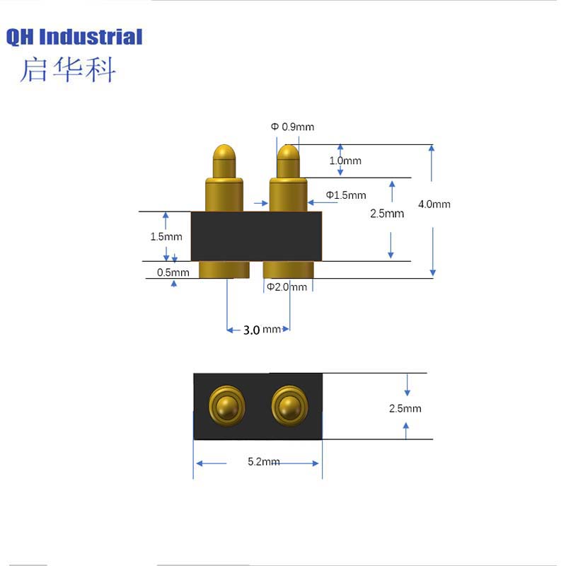 2Pin 3.0mm Pitch Viet Nam Socket Connector Magnetic spring loaded pin Usb Connector Magnetic Power Connector