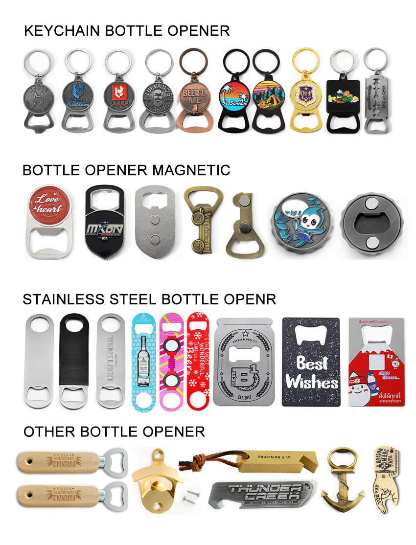 Custom Various Magnetic Metal Paint Bottle Opener Beer Bottle Opener