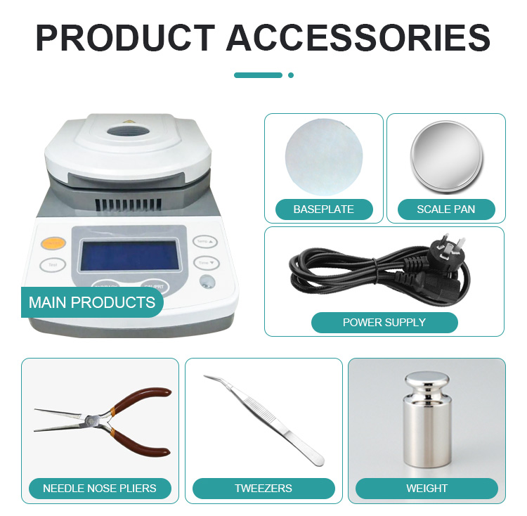 Water Content Detection Grade Halogen Moisture Analyzer for Tea Wood Grain and Grain