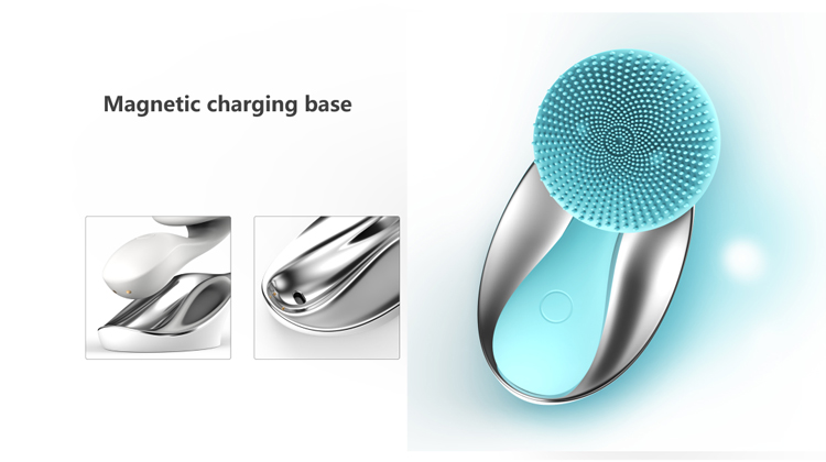Electric silicone facial cleansing brush