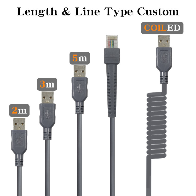 CBA-U01-S10ZAR USB Scanner Cable For Qr Code Barcode Scanner