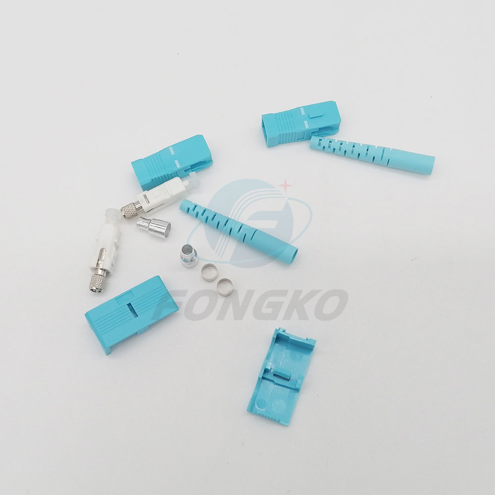Blue SC OM3 LAN Fiber Optic Connector Ends For Local Area Network FKCON-041