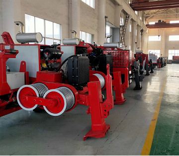 Bull Wheel Cable Pulling Max 9T Transmission Line Stringing Equipment